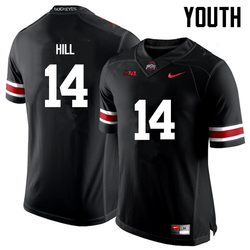 Youth Ohio State Buckeyes #14 KJ Hill Black Game College Stitched Football Jersey 23LG047SC